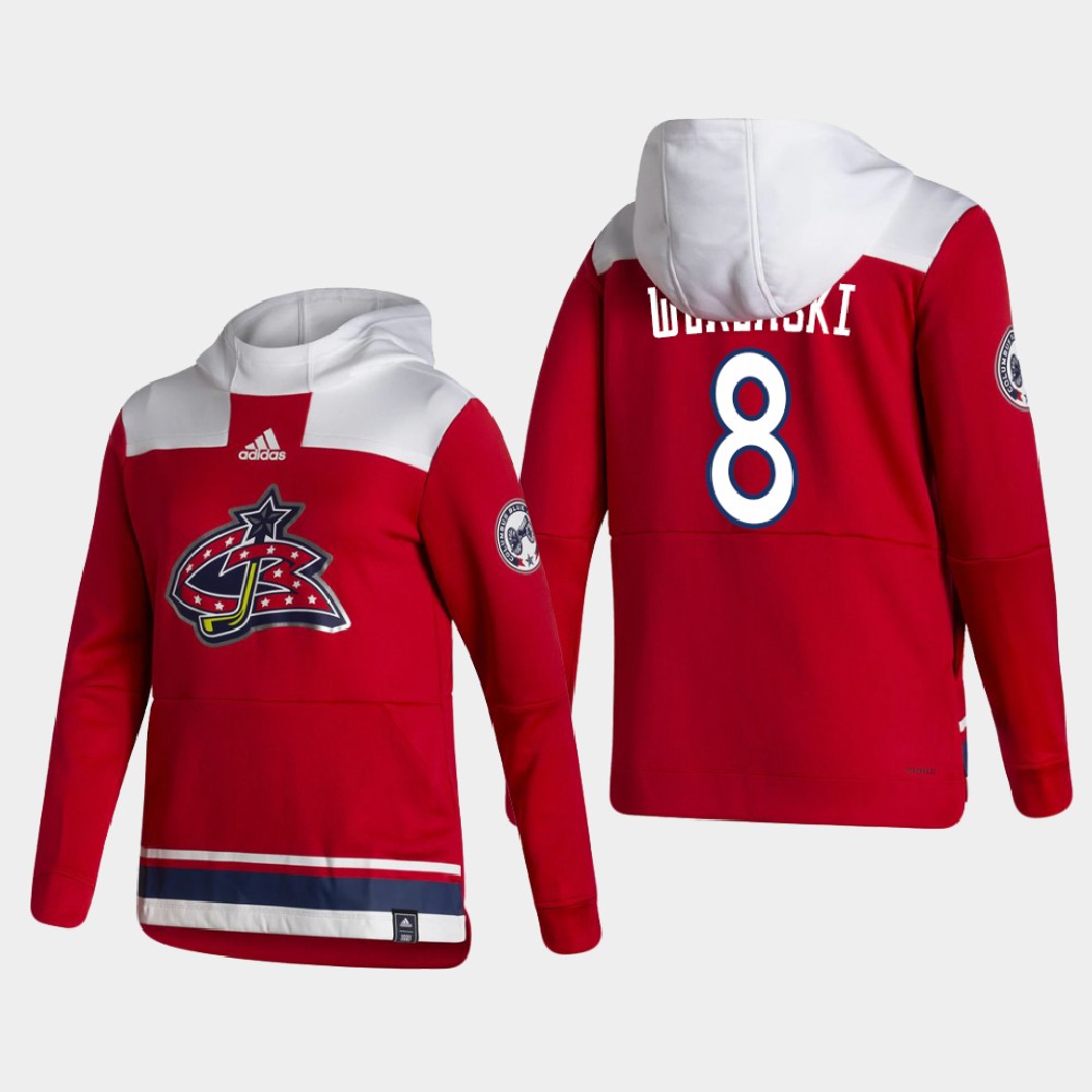Men Columbus Blue Jackets #8 Werenski Red NHL 2021 Adidas Pullover Hoodie Jersey->philadelphia flyers->NHL Jersey